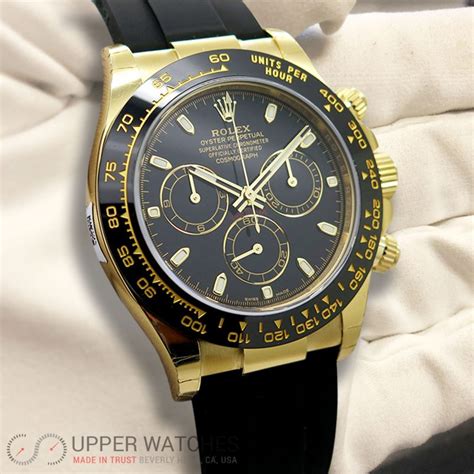 Rolex 116518 LN Cosmograph Daytona 18K Yellow Gold with Black Dial for men - Upper Watches