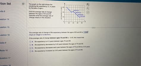 Tion List The Graph On The Right Shows The Remaining Life Expectancy E