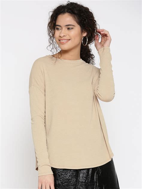 Buy Forever 21 Women Beige Solid Top Tops For Women 2287155 Myntra