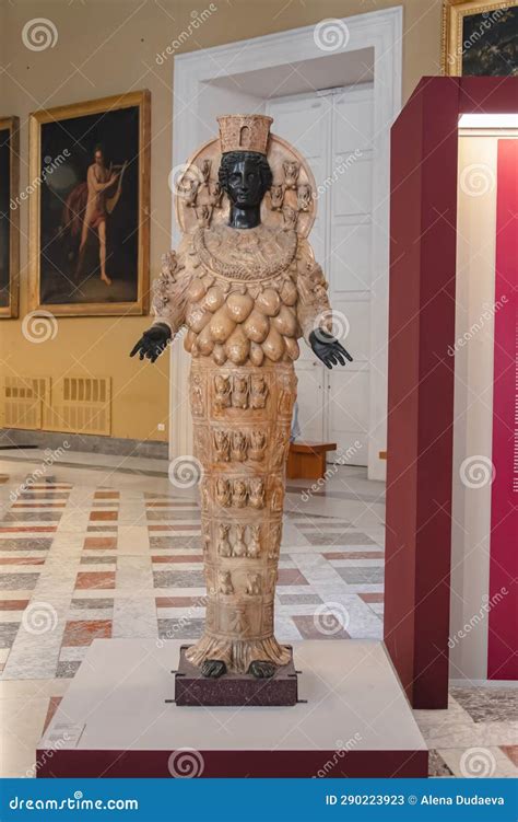 August Naples Italy Statue Of Artemis Of Ephesus Editorial