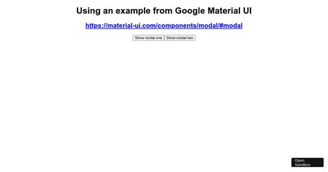 React Multi Modal Examples Forked Codesandbox