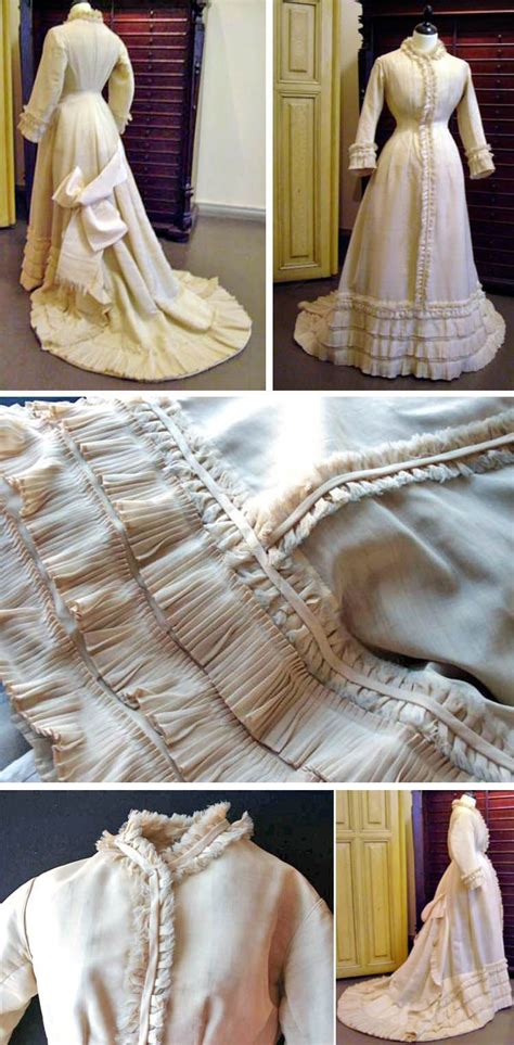 Wedding dress, Finnish, 1879. Ivory silk/wool. One piece. Helsinki Univ ...