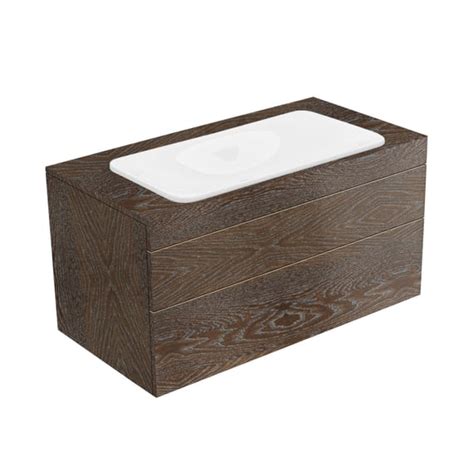 Keuco Edition 400 Vanity Unit 2 Pull Out Compartments Anthracite Oak