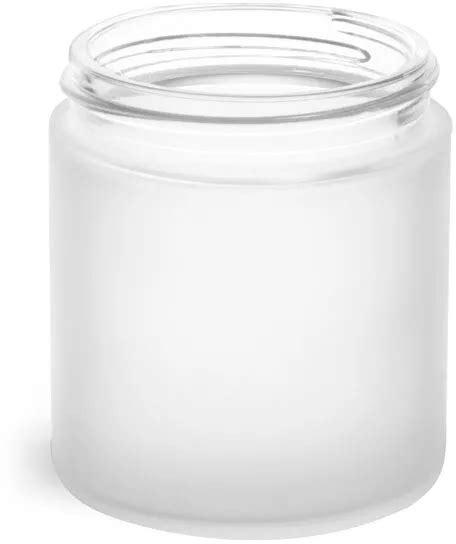 2 Oz Frosted Glass Straight Sided Jars Bulk Caps Not Included