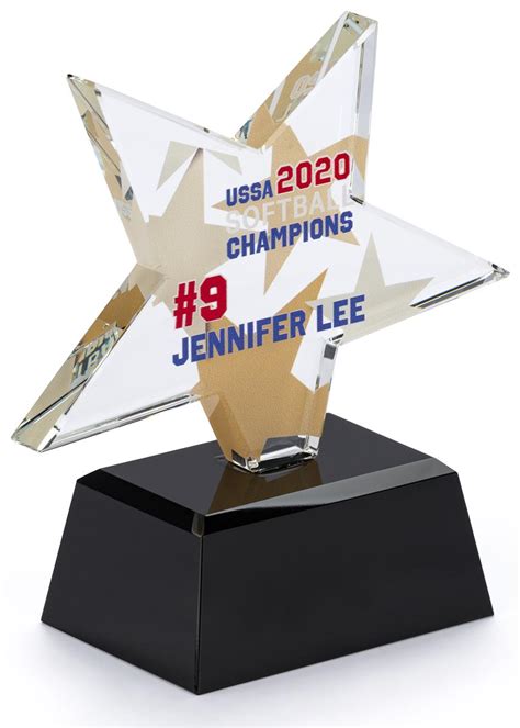 Glass Star Service Award Double Sided Custom Graphics