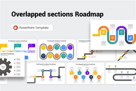 Overlapped Sections Roadmap Powerpoint Timeline Slidemodel Roadmap