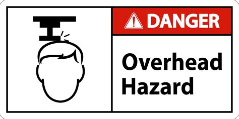 Danger Overhead Hazard Sign On White Background Vector Art At