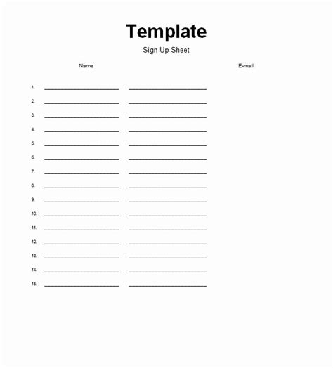 Sign Up form Template Word – Shooters Journal