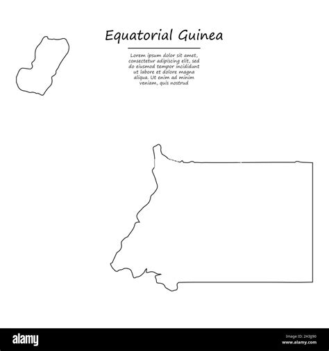 Simple Outline Map Of Equatorial Guinea Vector Silhouette In Sketch