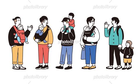 赤ちゃんを抱っこする男性のシンプルなイラスト イラスト素材 7264331 フォトライブラリー Photolibrary