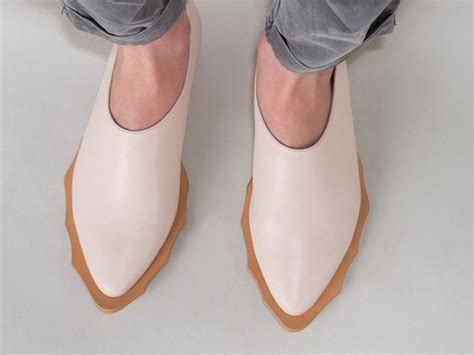 Women Flat Leather Shoes Everyday Loafers Nude Cream Slip On Etsy