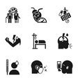 Pneumonia Icon Set Simple Style Royalty Free Vector Image