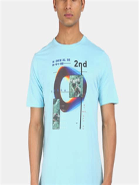 Buy Colt Men Blue Printed Cotton T Shirt Tshirts For Men 15360520