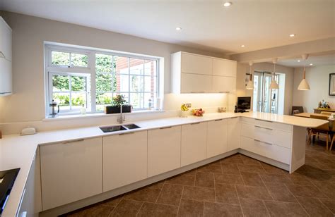 Sleek And Contemporary Matt White Kitchen Solihull Noble Kitchens