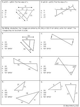 Similar Triangles Test Study Guide Editable By Olivia Rae Tpt