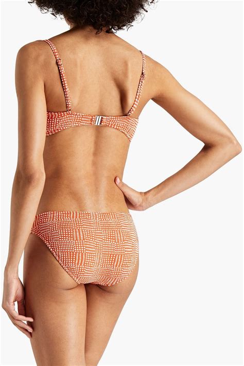 SEAFOLLY Tief sitzendes Bikini Höschen aus Stretch Seersucker mit Polka