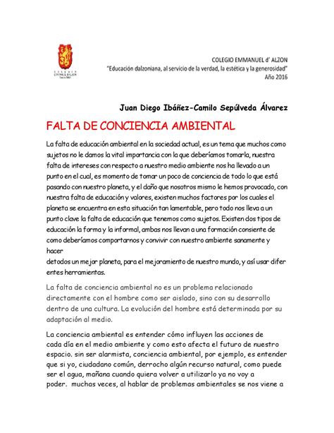 Falta de conciencia ambiental by Juan Diego Ibañez Barragan Issuu