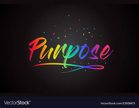 Purpose Word Text With Handwritten Rainbow Vector Image