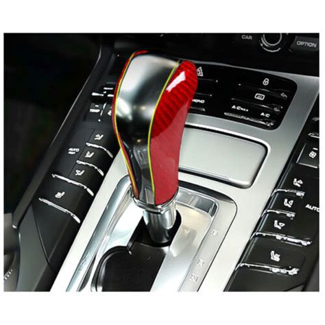 Real Carbon Fiber Gear Shift Knob Cover Trim Fit For Porsche Cayenne