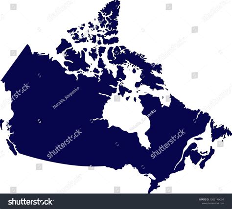 Map Canada Simple Silhouette Map Canada เวกเตอร์สต็อก ปลอดค่า