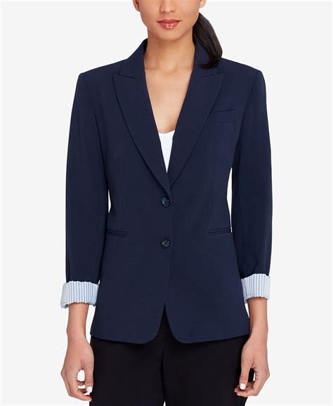 Tahari Asl Notched Two Button Blazer Macys