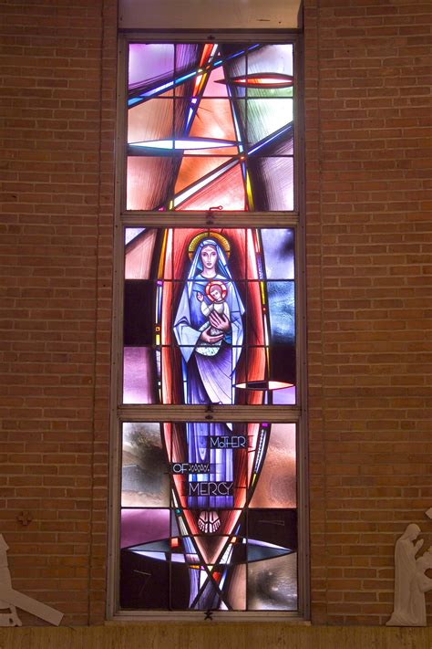 Stained Glass Of The Virgin Mary In The Chapel Stained Glass Art Glass Art Design Glass Art