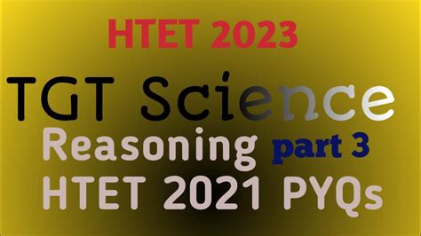 Htet Tgt Science Htet Paper Analysis Reasoning And