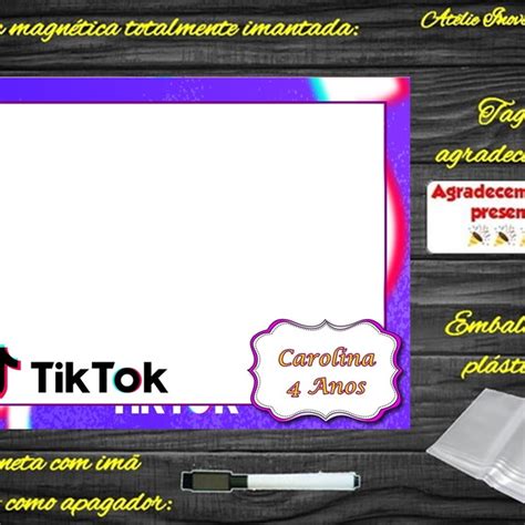 Lousa Magn Tica Tik Tok Embalagem Elo Produtos Especiais