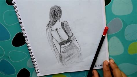 How To Draw A Girl S Back Side Pencil Sketch Drawing Back Side Of