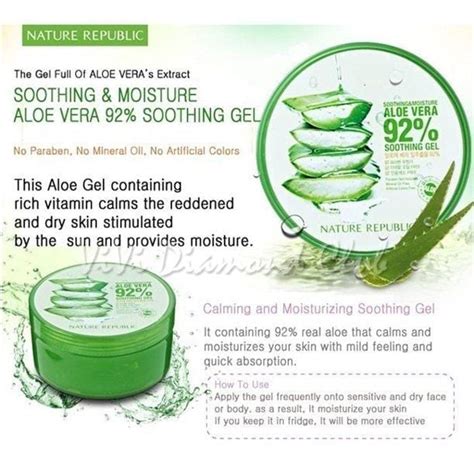 Gel lô hội nha đam Aloe Vera 92 Soothing Gel Nature Republic Din House