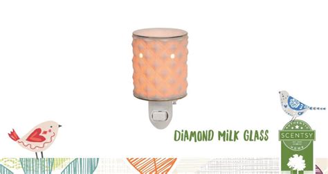 Diamond Milk Glass Scentsy Nightlight Warmer New Shop Scentsy