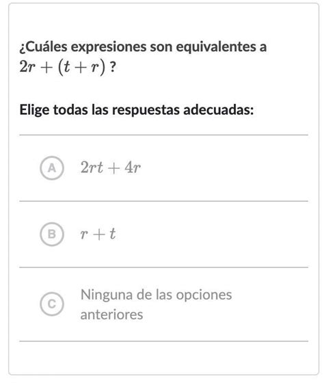 Cuales Expresiones Son Equivalentes Brainly Lat