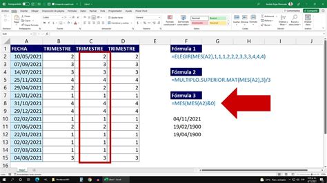 Calcular el Trimestre del Año con una Fecha en Excel 3 Métodos YouTube