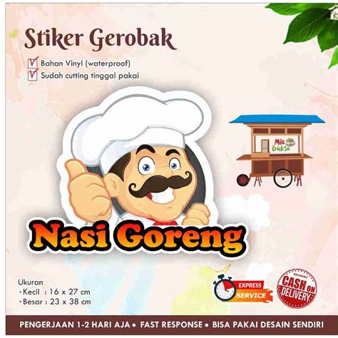 Jual Stiker Kaca Gerobak Vinyl Nasi Goreng Label Makanan Shopee