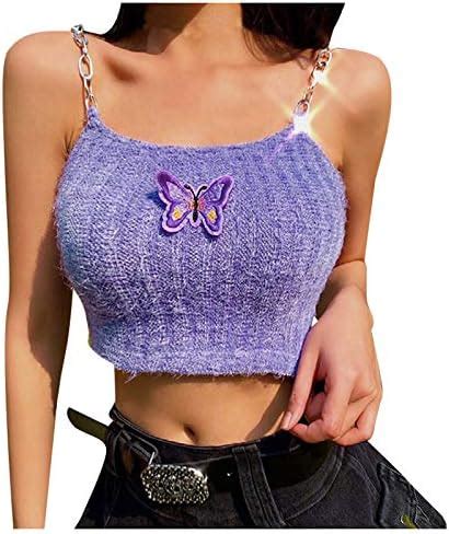 Oberteile Damen Sexy Schmetterling Tube Tops Rmellos Kette Sommertops