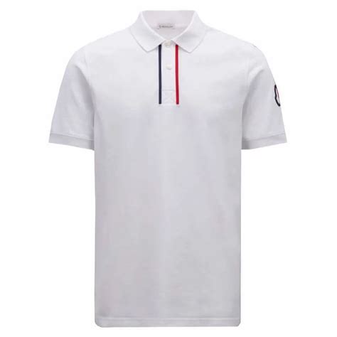 Moncler Polo Placket Trim White