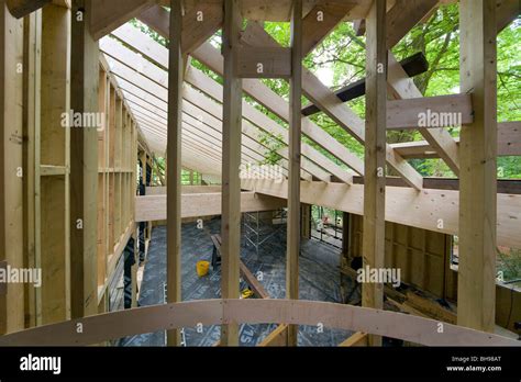 building timber framework vertical angle stock photo alamy