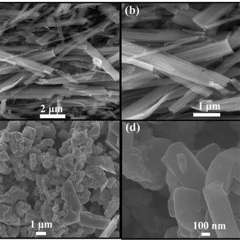 Sem Images Of A B Agvo And C D Ag Agvo Cu O Composite