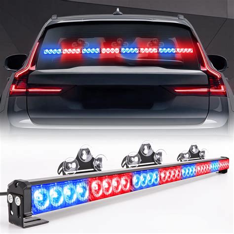 V Sek 35 5” Traffic Advisor Strobe Light Bar Hazard Warning Emergency 32 Led High