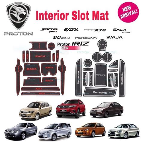 Ready Stock New Proton Interior Slot Mat Storage Tank Mat Iriz Saga