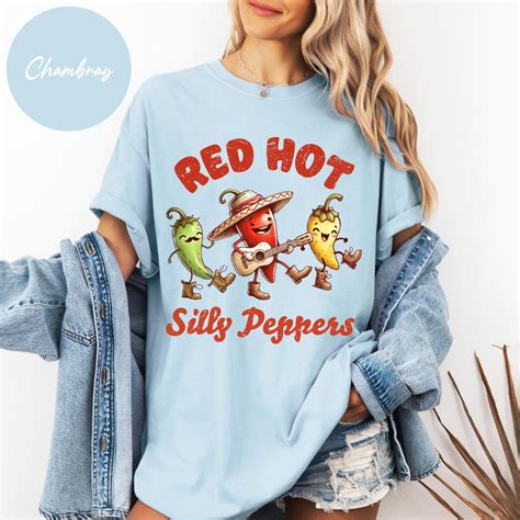 Comfort Colors Funny Band Shirt Red Hot Silly Peppers Parody Tee Rock