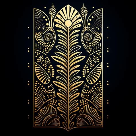 Premium Ai Image Golden Graphic Design Elegance Luxury With Natural Line Art Label Packaging