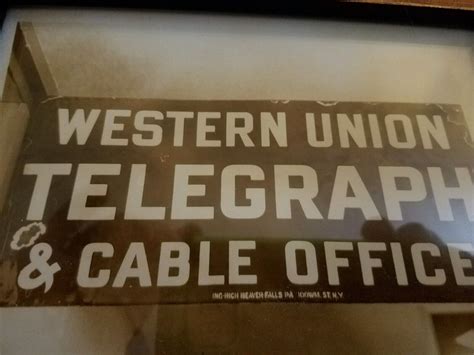 Original Photograph Of A Western Union Telegraph And Cable Office Sign