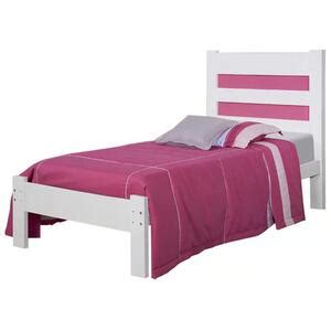 Cama Solteiro Madeira Maci A Lara Branco Rosa At Moveis Leroy Merlin