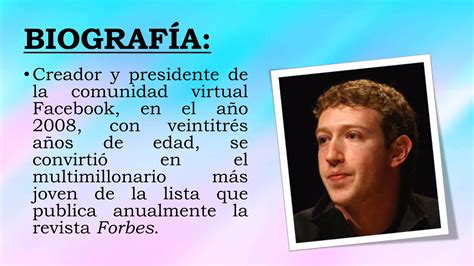 Biografia De Mark Zuckerberg Ppt