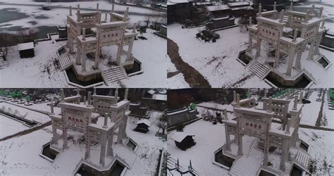 开封朱仙镇启封故园景区4k航拍雪景4096x2160高清视频素材下载编号8789805实拍视频光厂vj师网