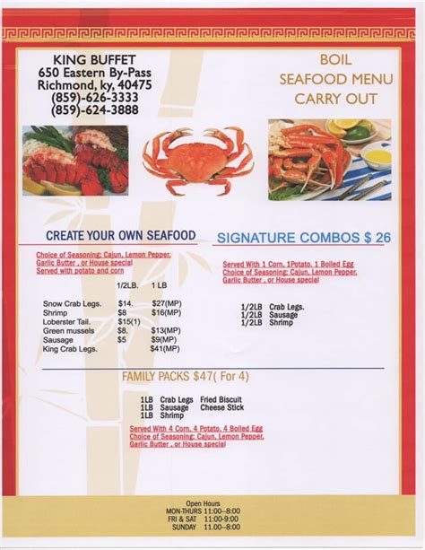 King Buffet Richmond Home Richmond Kentucky Menu Prices
