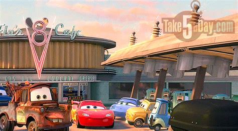 Take Five a Day » Blog Archive » Disney Pixar CARS 2: Flo’s V8 Cafe ...