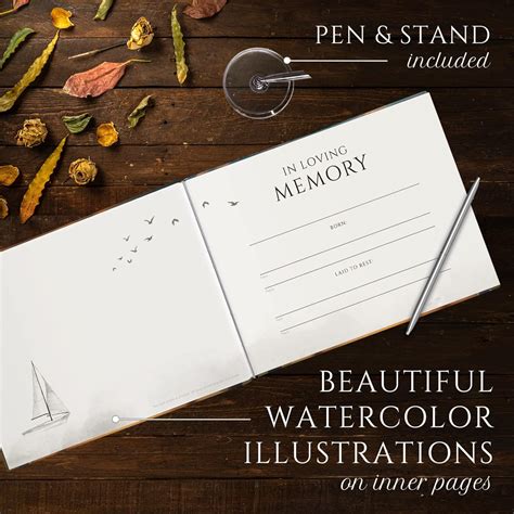 Funeral Guest Book In Loving Memory Funeral Guestbook With Pen Pond