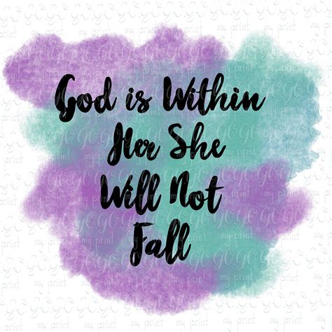 God is Within Her She Will Not Fall Sublimation Png Psalm 46 | Etsy